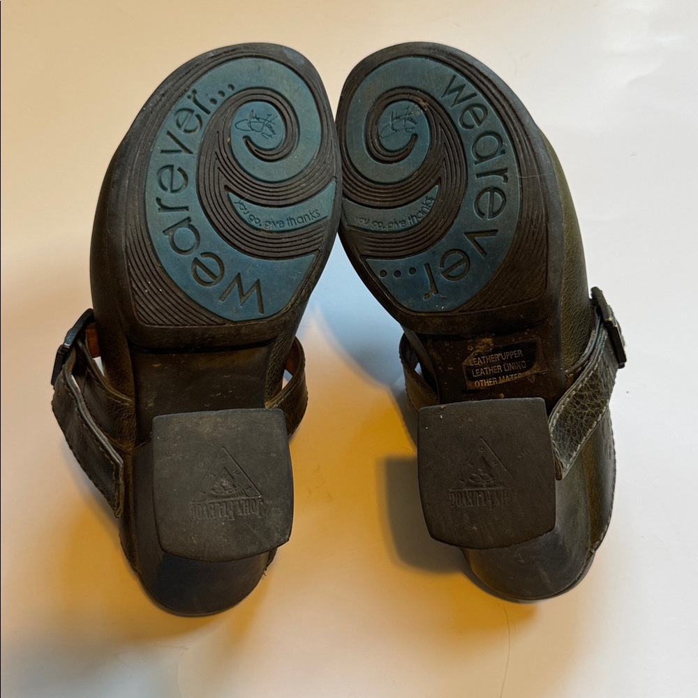 John Fluevog dark green Leather Buckle Shoes - Picture 8 of 11